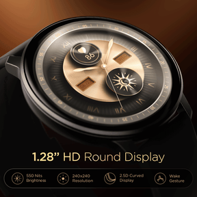 boAt Lunar Connect | Round Dial Smart Watch with 1.28” (3.25 cm) HD Display, BT Calling, Supports Hindi & English Language, Up to 20 contacts, 100+ Sports Modes