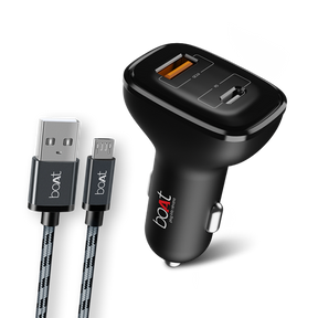 Dual QC-PD Port Rapid Car Charger with Micro USB cable - Best Car Charger online